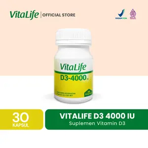 Vitalife Vitamin D3 4000 IU 30 Kapsul - Suplemen Harian - Vit D3