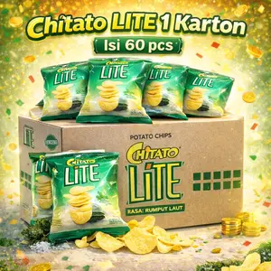 Chitato Lite Expired Panjang Rasa Nori Seaweed Rumput Laut 14 Gram 60pcs 1 Kardus Camilan Renyah Gurih