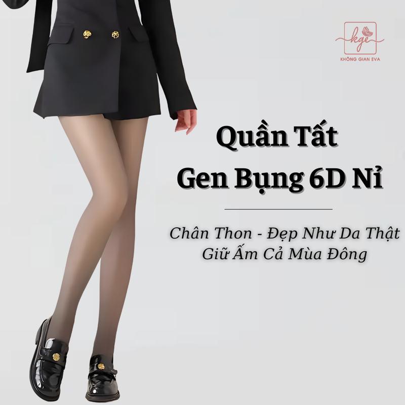  Quần tất gen bụng 6D lót nỉ che khuyết điểm mỏng nhẹ như da thật giữ nhiệt ấm áp Nữ QT6D 
