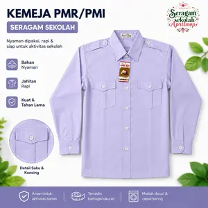 SERAGAM SEKOLAH APRILMOP KEMEJA PMR/PMI PUTIH LENGAN PANJANG PASKIBRAKA BAHAN SWESI