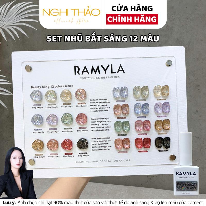Set sơn gel nhũ bắt sáng RAMYLA 12 màu