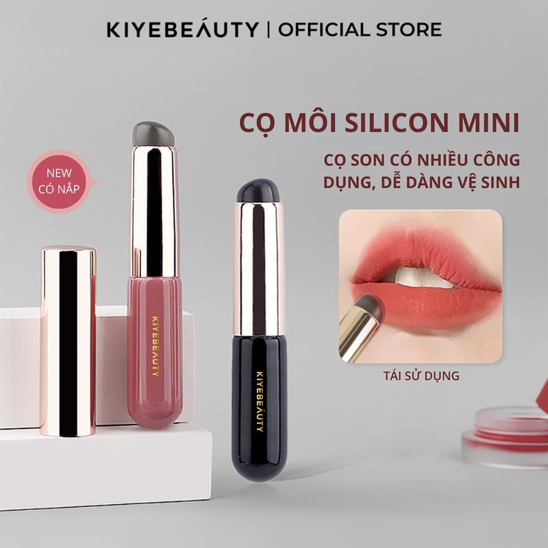Cọ Trang Điểm Môi Đầu Tròn KIYE Bằng Silicon Mềm Mại Tiện Dụng Kèm Nắp Đậy