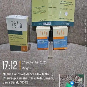 [BUY 1 GET 1 FREE] TETO Hand and Foot Spray Green Tea 30ml Formula untuk Mengurangi Keringat & Bau Hingga 10 Hari - FREE 1pcs TETO Antiperspirant Ori 5ml