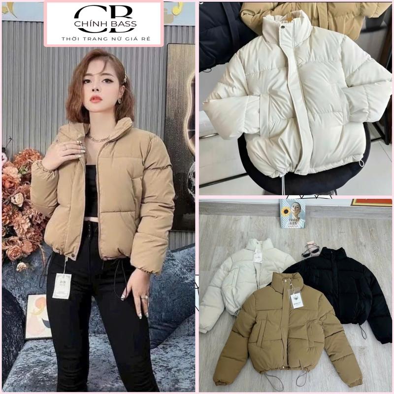 Áo khoác phao nỉ Nhung dáng croptop cao cấp