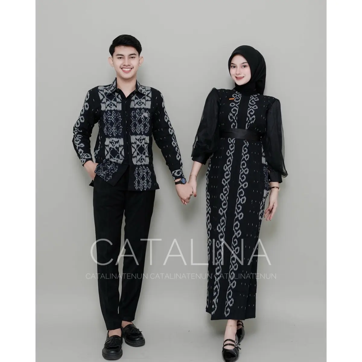 BAJU TENUN COUPLE (WAJIB CEK DESKRIPSI) FATMA DRESS KEMEJA TENUN PRIA DRESS KONDANGAN BAJU KONDANGAN COUPLE Pasangan Panjang Batik