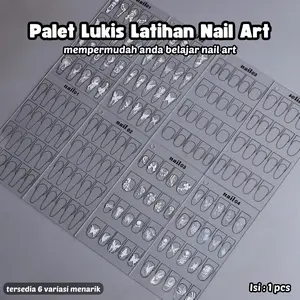 Palet Lukis Latihan Nail Art Drawing Reusable/ Nail Art Display Board Painting Practice Fiber Acrylic / Nail Painting Latihan Bahan Fiber Akrilik DIY for Nail Art