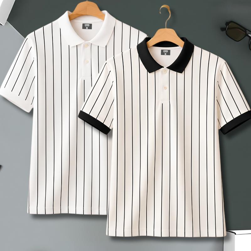 COMBO Áo Polo Cổ Bẻ SỌC NGANG Vải Thun Cá Sấu Poly - Sang Trọng, Lịch lãm,…