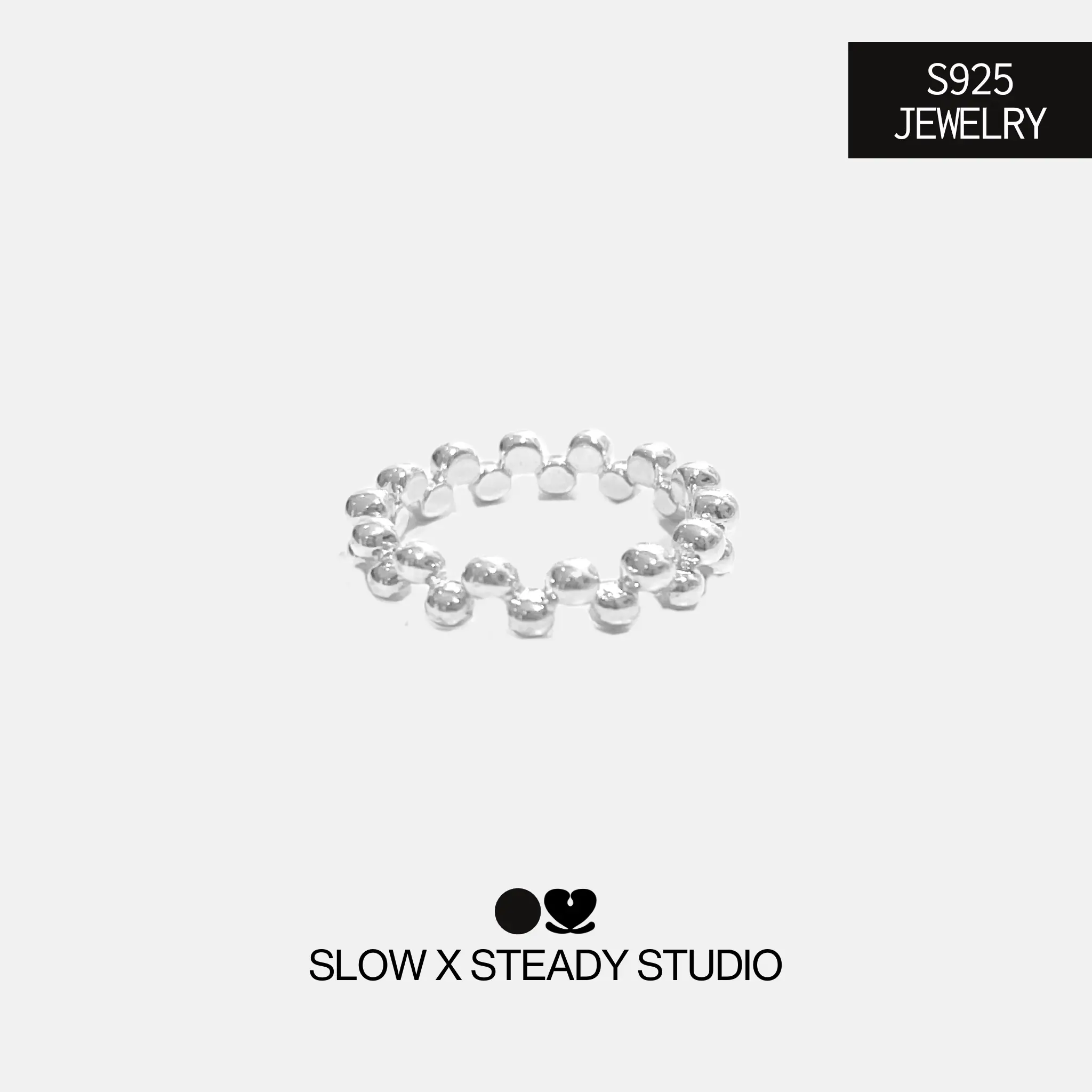 Slow x Steady | Checkered Ring | 925 Sterling Silver Ring