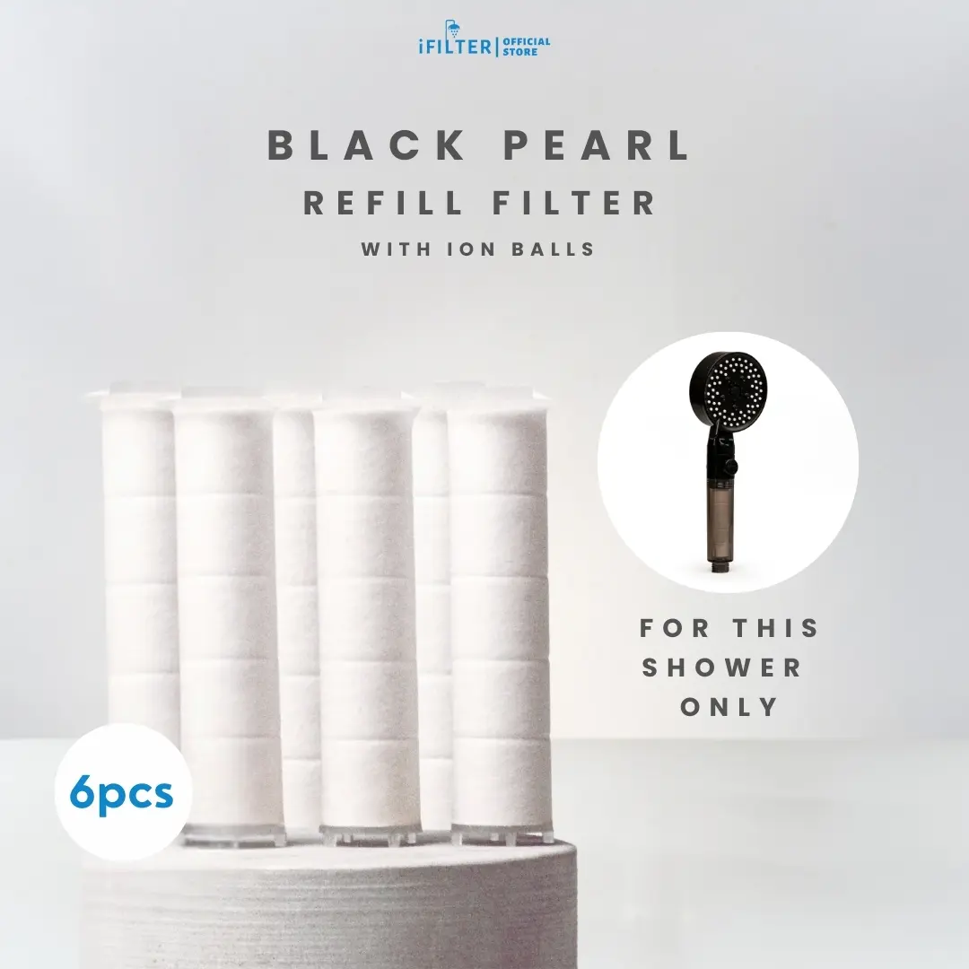 iFILTER - Black Pearl Refill 6pcs - Catridge Penyaring Air untuk Shower Kamar Mandi