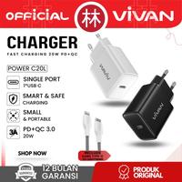 Gambar Vivan Power C20S / C20C / C20L Charger PD USB-C 20W 3A With Kabel Cable Data Type-C / Lightning New C20 - C20S Type C, Hitam dari Liem Group Kota Administrasi Jakarta Barat 4 Tokopedia