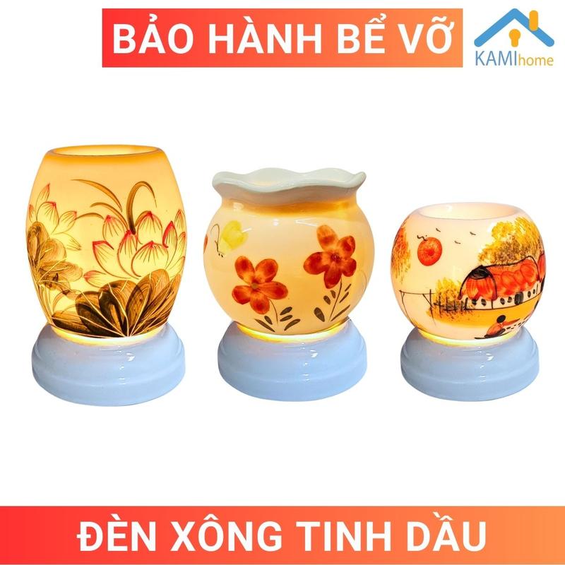 Đèn xông tinh dầu cắm điện đuổi muỗi thơm phòng làm đèn ngủ decor trang trí gốm sứ Bát Tràng mã 20002