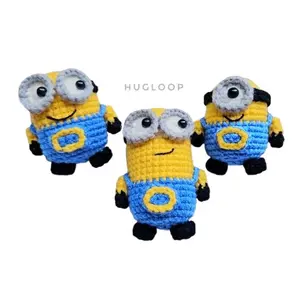 HUGLOOP - Ganci Boneka Rajut Minion Full Body / Crochet Minion Amigurumi / Handmade Cute Despicable Me Character Doll