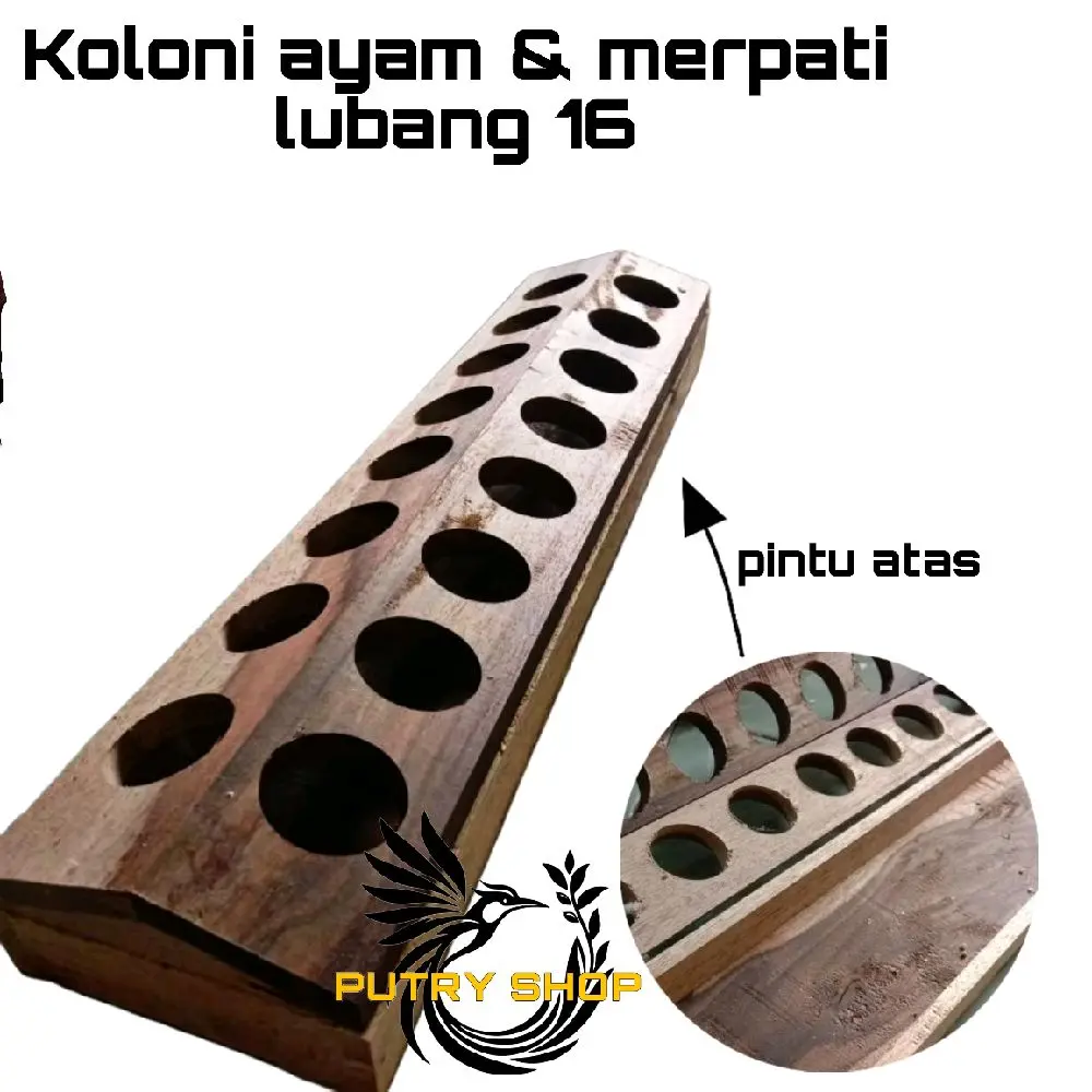 Koloni wadah pakan ayam merpati umbar kayu pilihan sonokeling