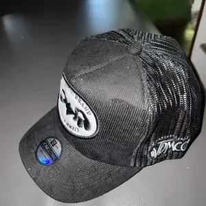 JDMCAPS - Topi Trucker Corduroy Hitam Visor Pendek Suede Hitam Bordir Authentic JDM Pria Wanita