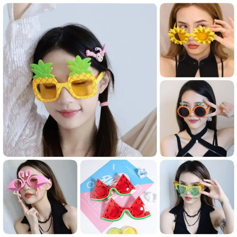 Kacamata Nanas Kacamata Lucu Aksesoris Kalung Bunga Hawai Dan Set Hawai Pesta Hawaiian