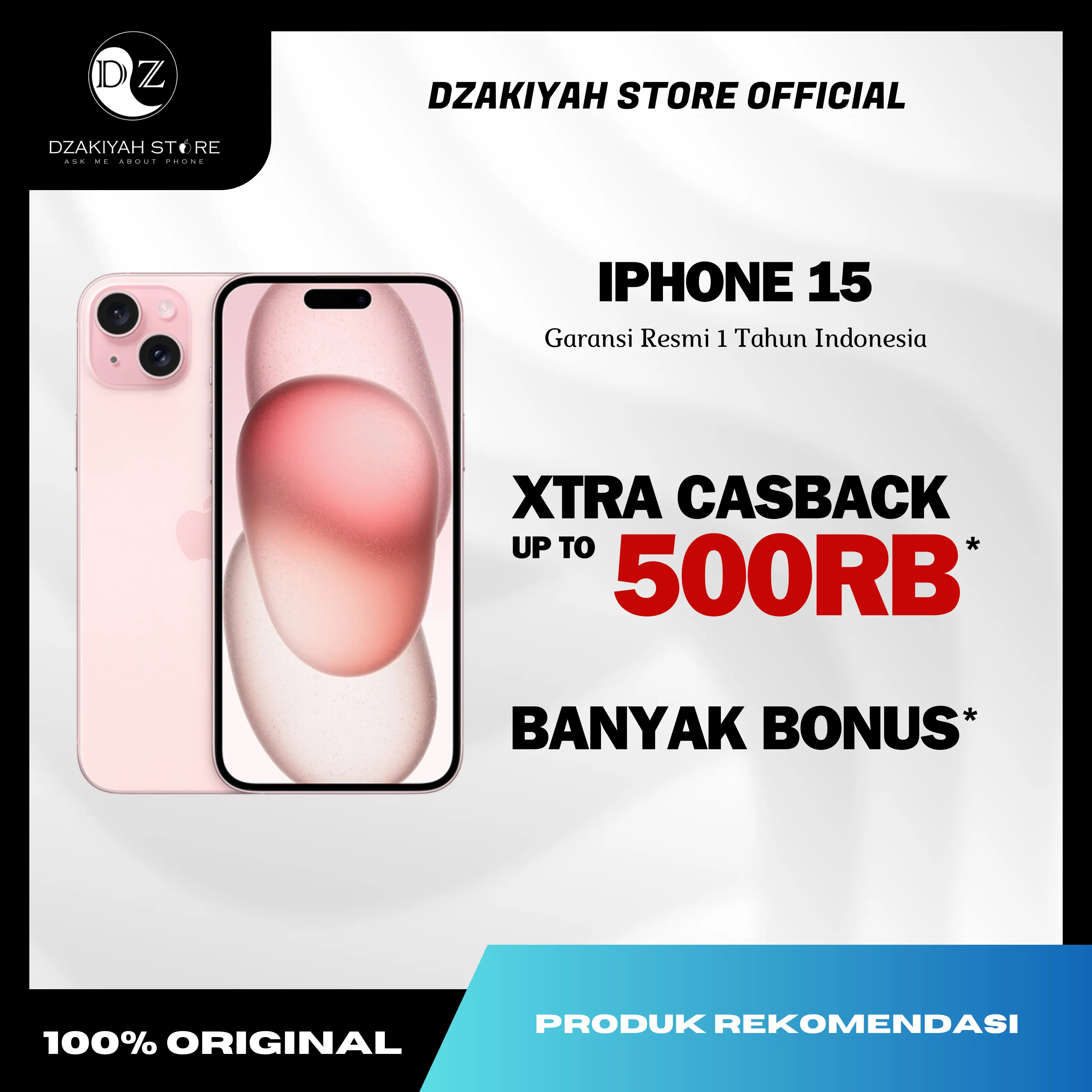 Ponsel iPhone 15 New Garansi Resmi Indonesia 1 Tahun