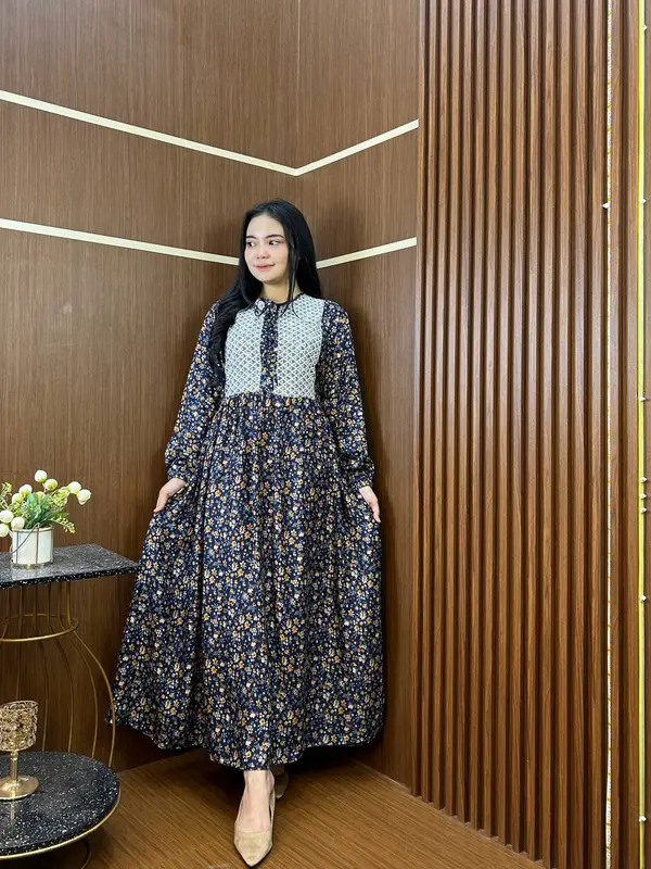 Gallery hawet - Clarissa Dress Rayon Motif With Renda 1