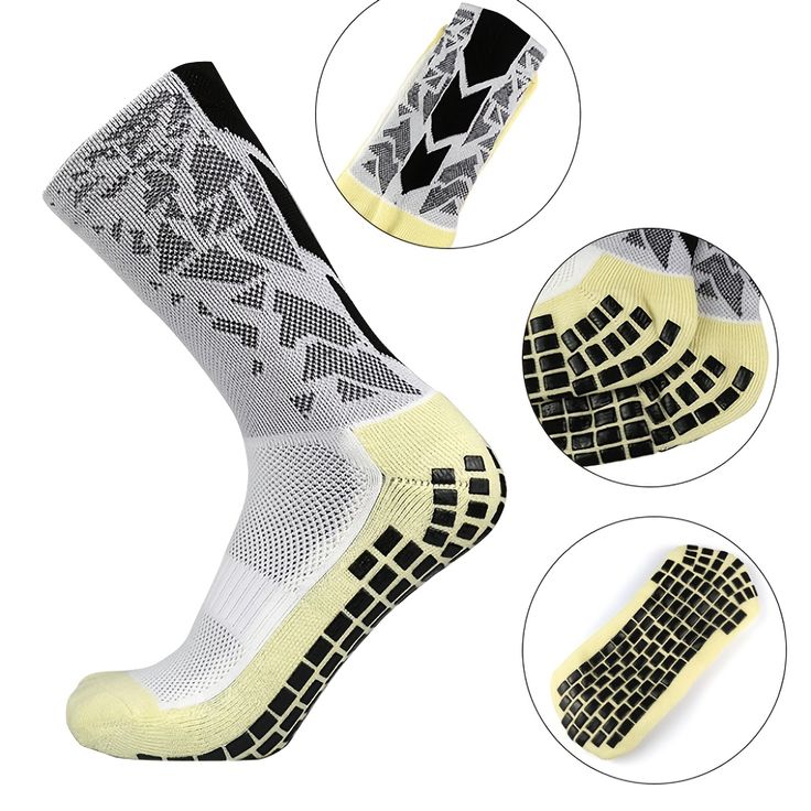 AVA SPORTIVO Kaos Kaki Anti Slip Fox Premium Motif Abu Bahan Tebal & Grip Super Lengket Cocok untuk Sepakbola Basket dan Volly