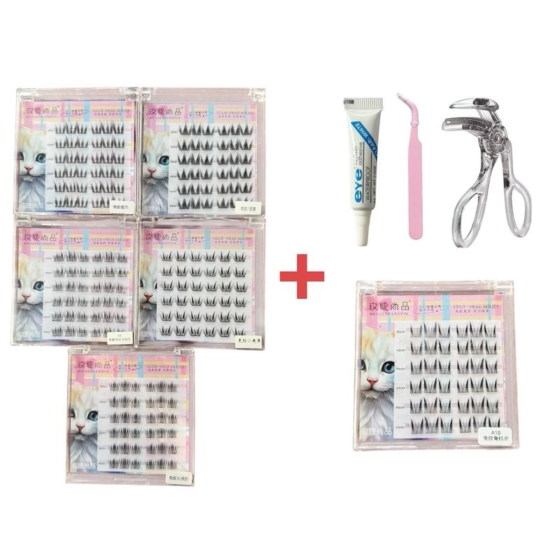 Mi Giả Sẵn Keo ,Lông Mi Cao Cấp Có Thể Tái Sử Dụng Kèm Keo Kẹp Mi Và Nhíp