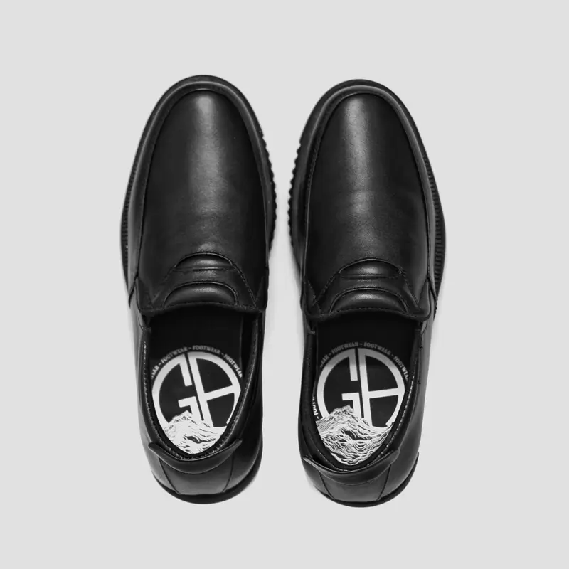 MONRO - Sepatu Pantofel Formal Pria Kulit Asli Slip on Kerja Kantor Kasual 7
