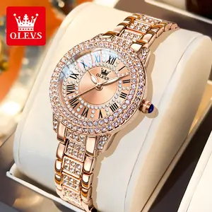 OLEVS Jam Tangan Wanita Original Anti Air Elegan Tahan Korean Fashion Diamond Face Modern High Quality Cod Watches for Women with Kotak Ori