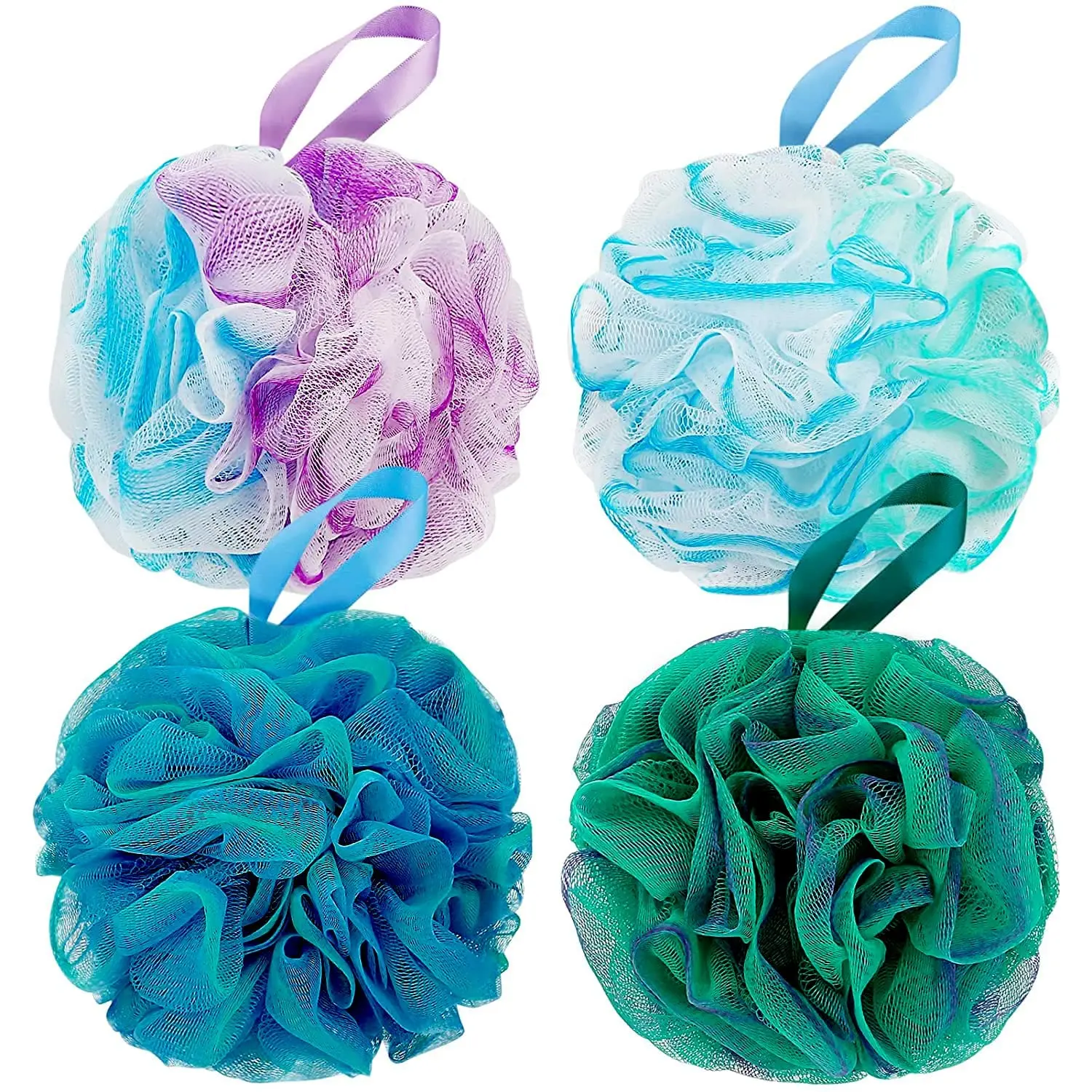 (Set of 4) Bath Shower Ball (75g) Shower Sponge Shower Puff Shower Loofah Sponge Body Scrubber Exfoliator
