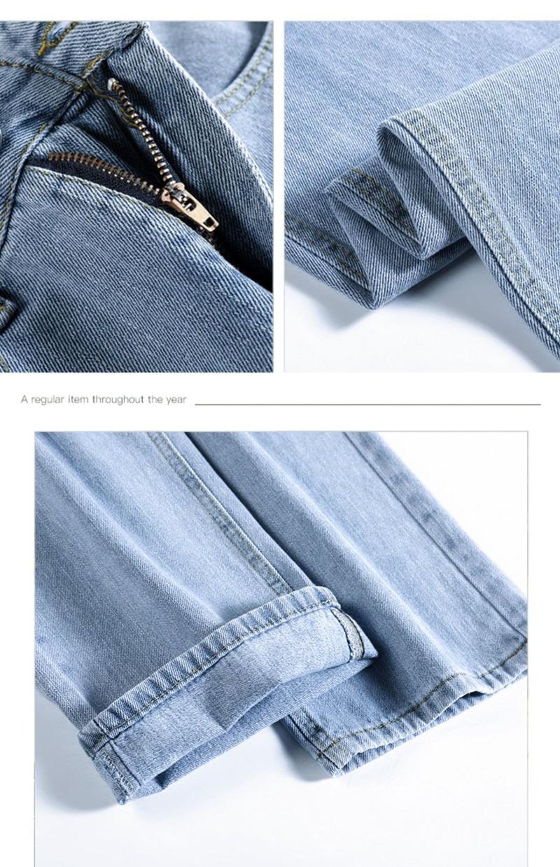 Product Introduction of MOMO 1522 Jeans berpinggang tinggi berdesain desainer dengan kaki lebar chic outfit trendy slim-fit 16