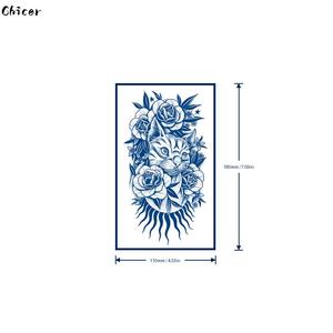 Blossom Feline Face, Temporary Tattoo, Magical Tattoo, Waterproof Tattoo, Long-lasting Tattoo, Herbal Juice Tattoo Sticker