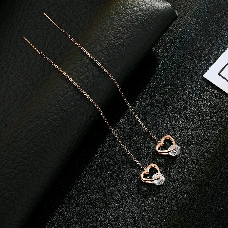 Anting Titanium tusuk jarum model love mata 1