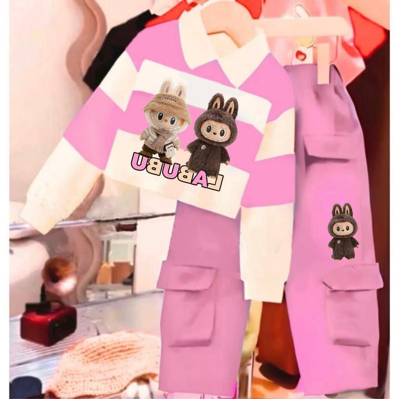 Product Introduction of SETELAN CARGO CROP TOP KRAKTER LABUBU VIRAL TERBARU SET LABUBU ANAK PEREMPUAN TERLARIS 1-10 TAHUN BAJU ANAK ANAK PEREMPUAN TERMURAH Parsel 13