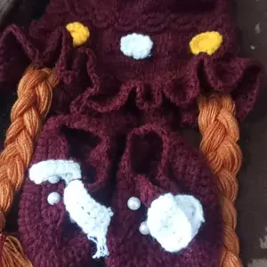 Topi rajutan satu set sama sepatu#Topirajutviral#Topibayi