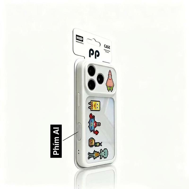 Hiển thị hình ảnh này trên iPhone 11, 12, 13, 14, 15, 16, 17 (Pro/Pro Max/Plus), 15, 16 và 17 - Hình ảnh pixel nghệ thuật SpongeBob và Patrick với các ngôi sao
