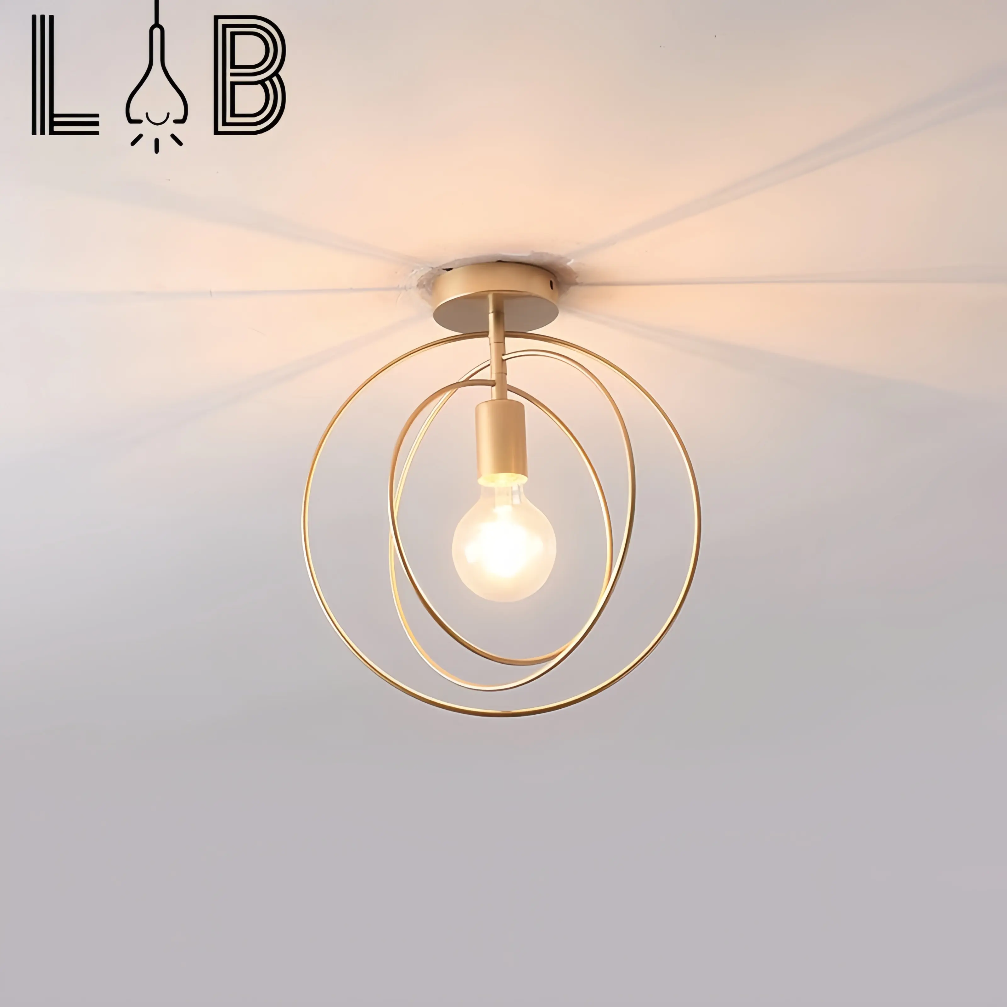 Lampu Plafon Modern Minimalis   Besi lampu langit-langit 3 Ring emas Ceiling Light Restoran Koridor Balkon Ruang Tamu kamar tidur Bar Pencahayaan dekoratif