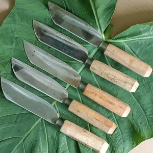 PAKET HEMAT 5 PCS Pisau Sedang Tiger 5 Pcs Bahan Baja Kawat Pisau Dapur Kitchenware Murah Potong Sayur Buah Daging dengan Pegangan Kayu Natural