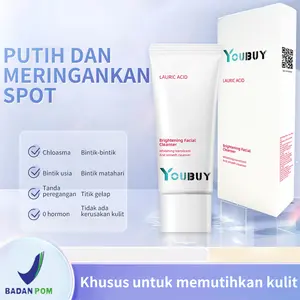 YOUBUY Brightening Facial Cleanser Pembersih Wajah Pemutih Sabun Pencerah Kulit Kusam Lightening Membantu memudarkan Membersihkan  Flek Hitam Mencerahkan Perawatan Pelembab