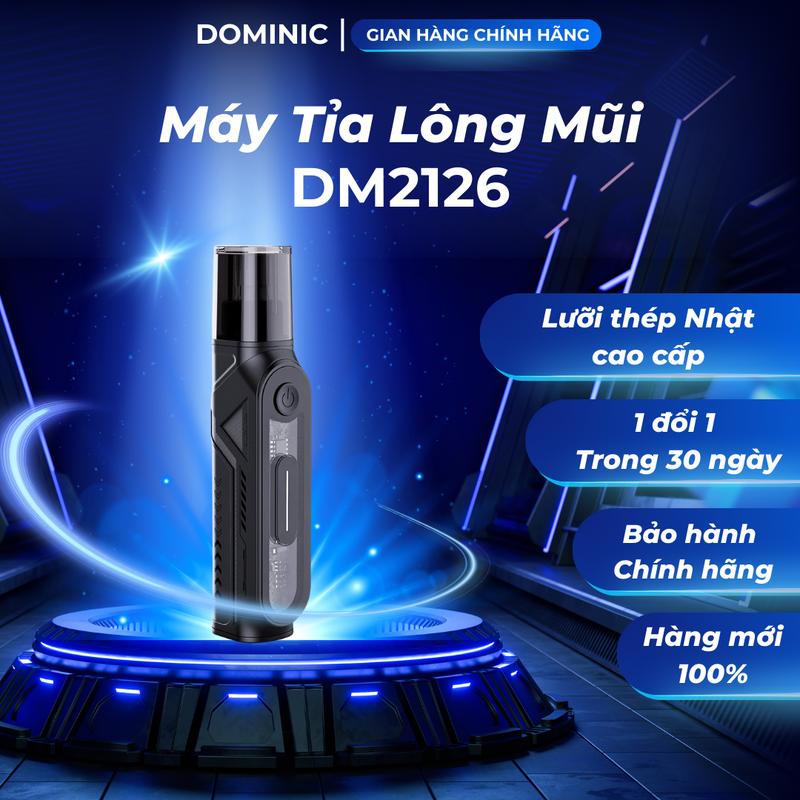 Máy Tỉa Lông Mũi DOMINIC DM2126 Chính Hãng - Máy Cắt Lông Mũi Mini, Lưỡi Thép Nhật Chống Gỉ, Sạc Type-C, 9000 Vòng/Phút
