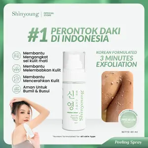 Shinyoung Peeling Spray Penghilang Daki Eksfoliasi Wajah Pembersih Daki dan Kulit Mati Pemutih Leher Hitam Perontok Daki Pemutih Badan Lutut Kaki Selangkangan dan Lipatan