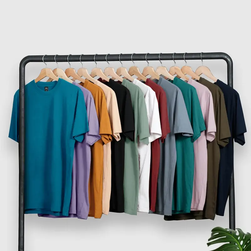 Kaos Polos Distro Lengan Pendek Pria Wanita katun polyester Olive Lembut Nyaman baju  katun Atasan Hitam 3