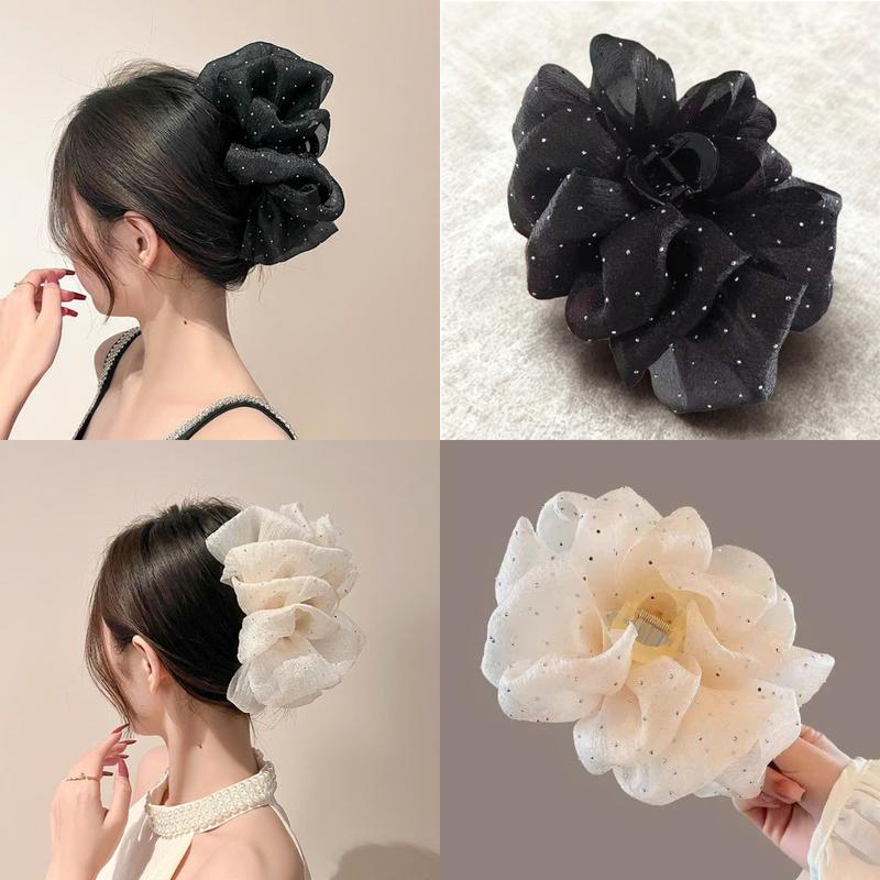Kẹp Tóc Nơ Bong Bóng Cỡ Lớn 13cm Đính Đá Thiết Kế Mới 2025 - Mẫu Hottrend Thời Trang