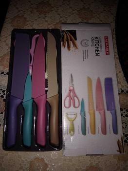Product Review of 6 In 1 in BOX Stainless Steel Knife Set Scissors Kitchen Knife Knives Set Gunting Pisau Dapur Pisau Viral Pisau Cantik from A**a L** 0
