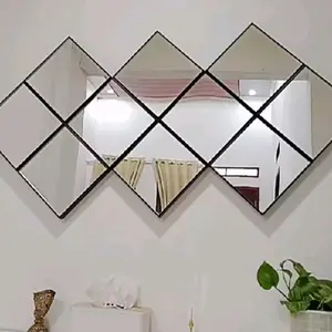 Cermin Kotak persegi 16x16 / Cermin Hiasan Ruang Tamu / Cermin Tempel Dinding Kaca Putih/cermin aesthetic