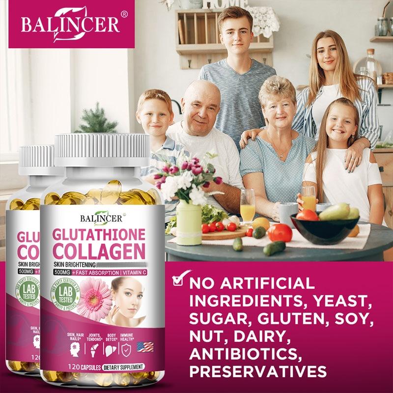 Promo Balincer Glutathione Collagen Capsules - Support skin, hair and nail health. Supports joint and tendon mobility