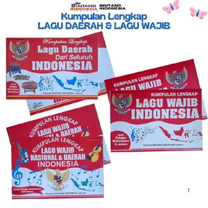 BINTANG INDONESIA Kumpulan Lengkap Lagu Wajib & Lagu Daerah Indonesia Kertas HVS untuk Pelajar Mahasiswa dan Umum