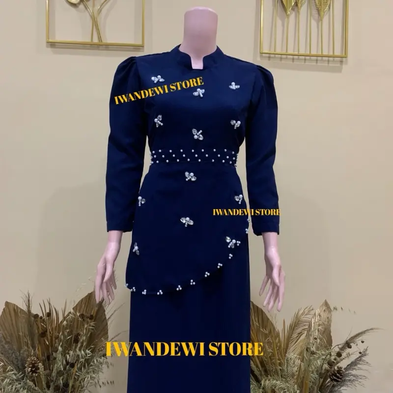 READY STOK ONESET BAJU KURUNG MELAYU MODERN-DRESS MELAYU-CANTIK-MEWAH-MURAH  Wanita Pink Maroon Navy Panjang Pesta Kondangan Mocca 1