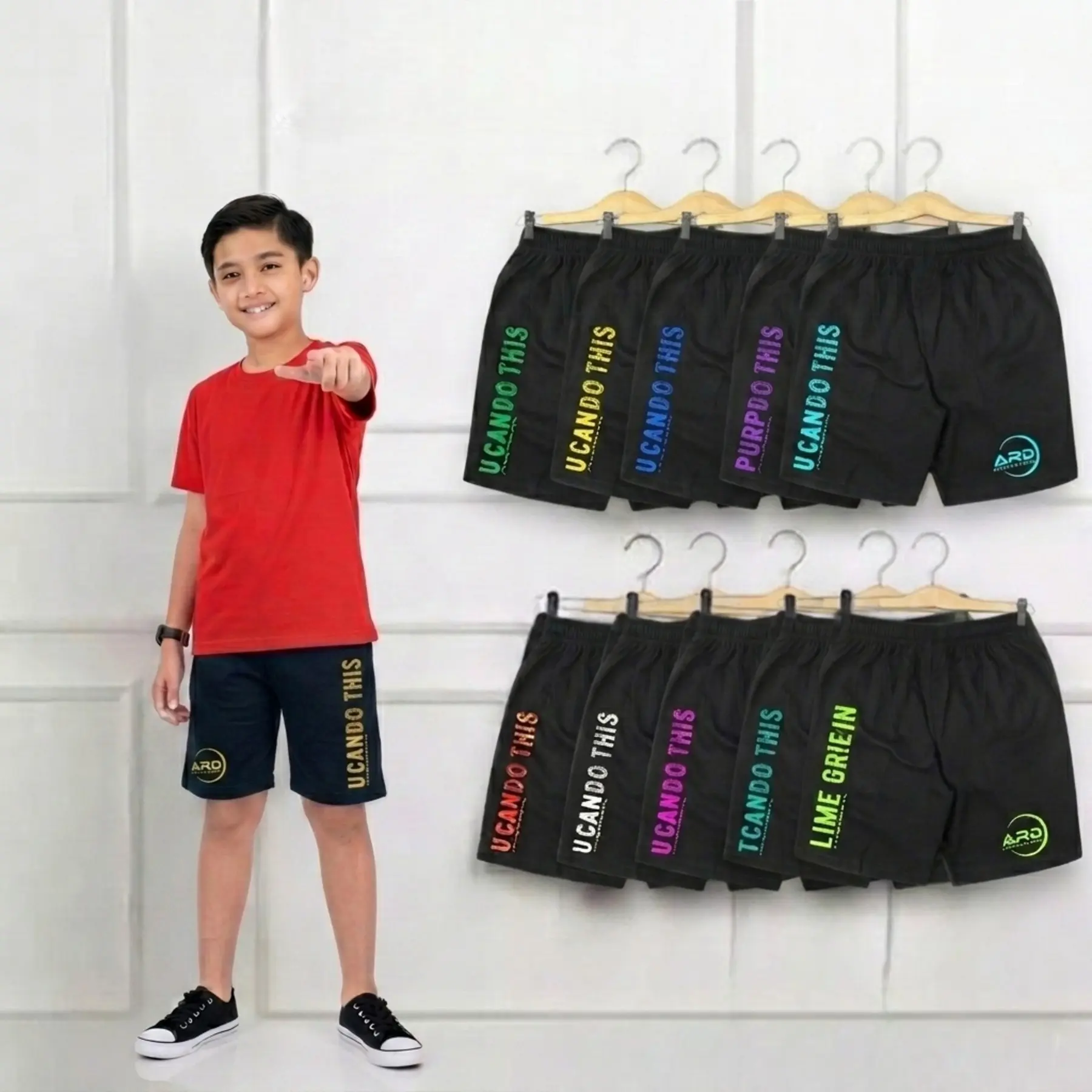 Paket Hemat 100 Ribu Dapat 12 Pcs Celana Anak Laki-laki 3-12 Tahun Celana Harian Anak Bahan Lotto Size 3-6 & 8-12 Tahun Warna Hitam Sablon Merah Kuning Putih Biru Hijau Cocok untuk Santai Olahraga Jogging