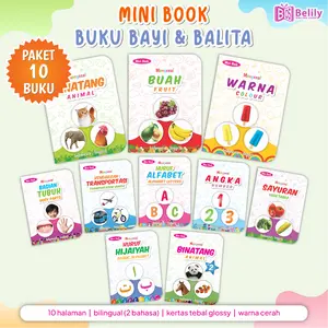 Paket 10 Mini Book - Buku Anak Bayi Balita Bilingual