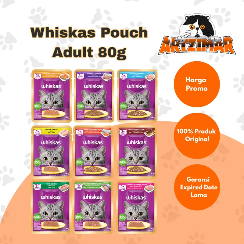 WHISKAS POUCH ADULT JUNIOR 80gr - Makanan Kucing Wetfood Kitekat Pouch 70gr 0