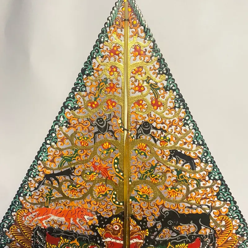 NAKIROHBUSINESS Wayang Kulit Alusan Mini Gunungan Kayon Gapit Sungu Ukuran 30cm 3