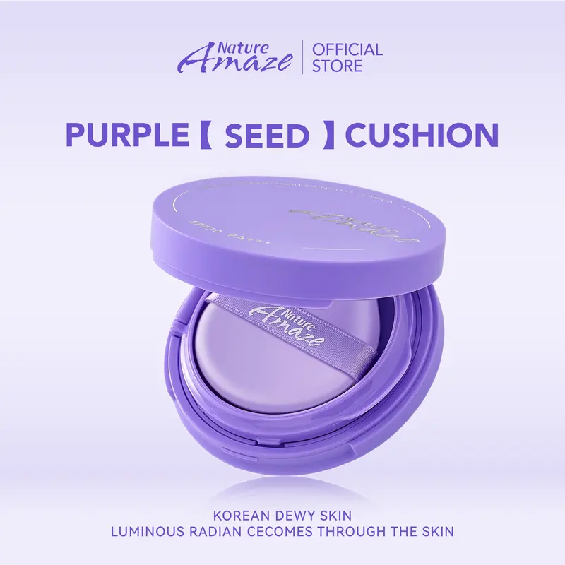 [3-day promotion] Only 100 pcs ! Korean Premium Natural Amaze Air Cushion Foundation 12g | 4-in-1: sunscreen, foundation, makeup setting, skin care | 24-hour long-lasting | Niacinamide + Vitamin C + Centella | acne-prone skin friendly | BPOM&Halal 1