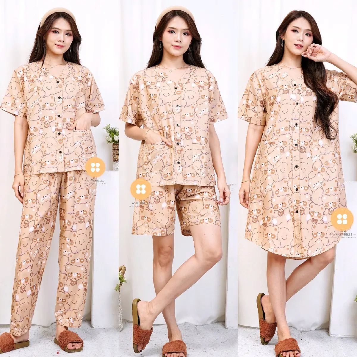 baju tidur piyama katun motif SLEEP